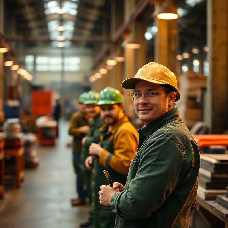Muncitori într-o fabrică din zona industrială Brașov